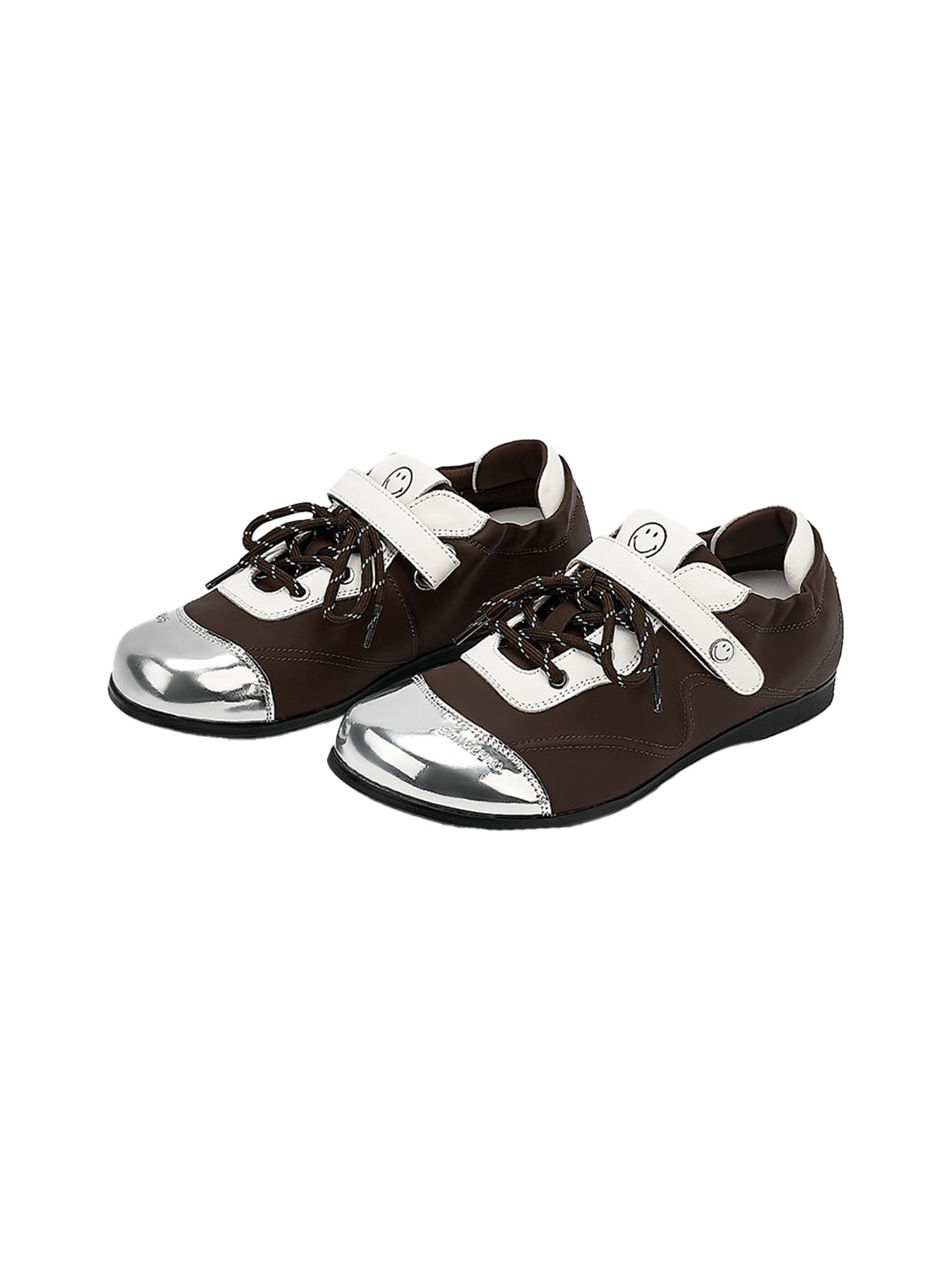 SMILEY | Ballet Flats Round Toe Shoes-Brown - PSYLOS 1, SMILEY | Ballet Flats Round Toe Shoes-Brown, Retro Trainers, SMILEY, PSYLOS 1